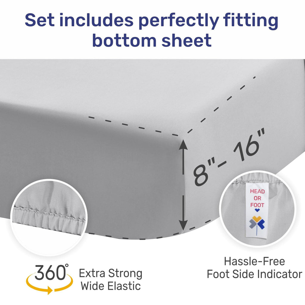 Ivory Split King 100% Cotton Sateen Sheets Set T213351