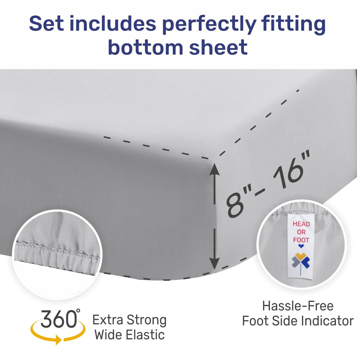 Ivory Split King 100% Cotton Sateen Sheets Set T213351