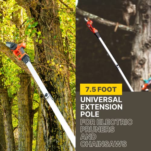 Cordless Electric Pruner Kit, 1.6 Inch Pruning Shears, 5 Inch Handheld Electric Chain Saw with 75 Inch Foldable Extension Pole, 2 Pack 25V Lithium Batteries, SK5 Blades R3276