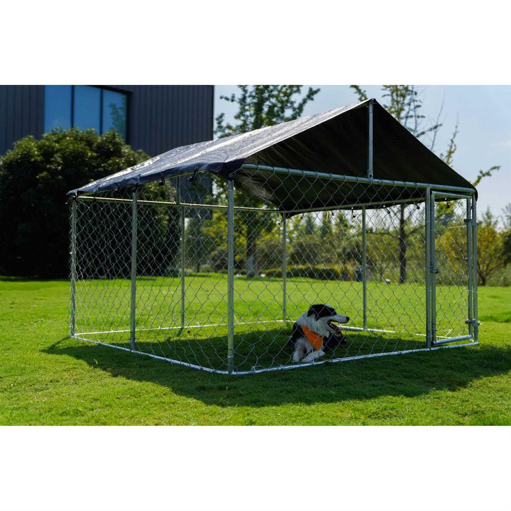 Outdoor Dog Kennel Heavy Duty with Galvanized Chain Link N861409