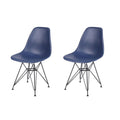 Blue Plastic Modern Dining Chairs Set of 2 W721870