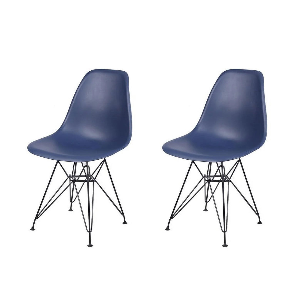 Blue Plastic Modern Dining Chairs Set of 2 W721870