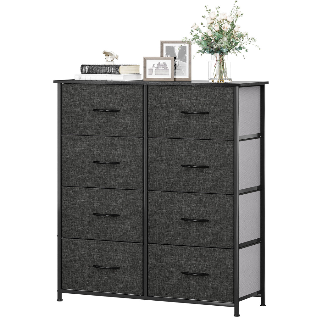 Black Gray 8 Drawer Dresser M287