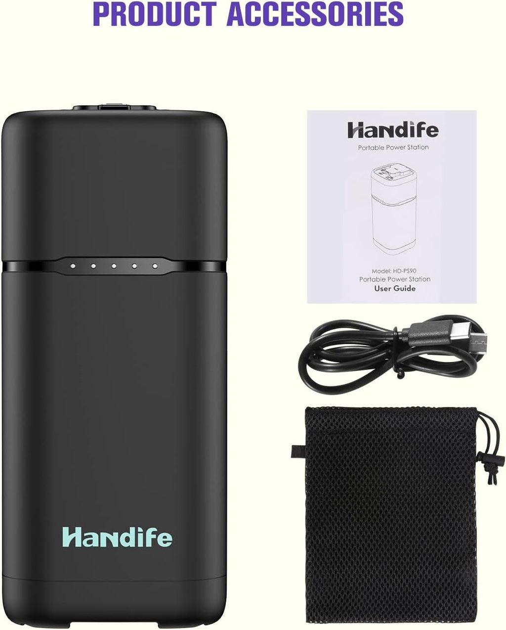 Portable Power Station 20000mAh 110V/90W Portable Laptop Charger AC Outlet USB PD 30W/QC 3.0 O4621