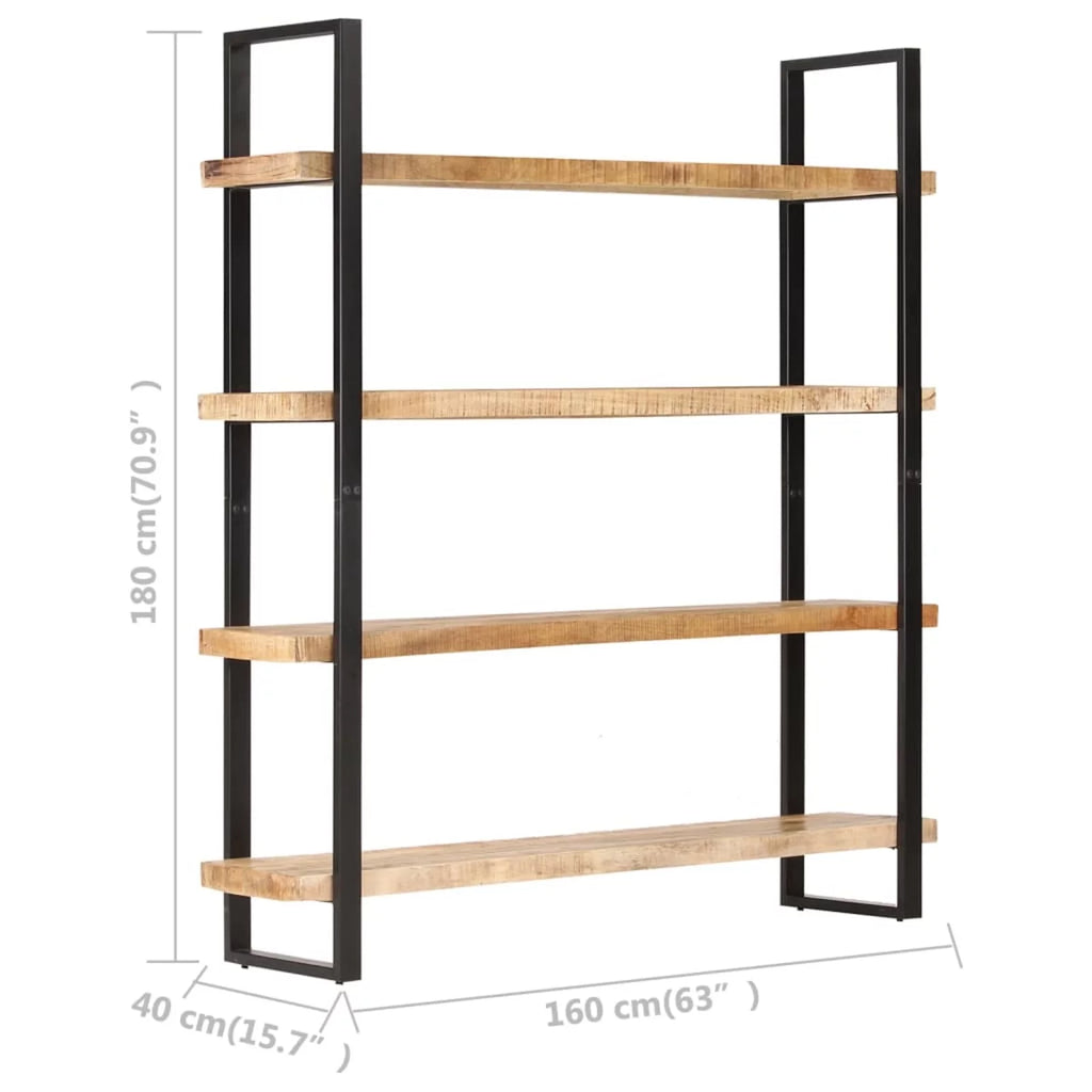 4-Tier Rough Mango Wood Bookcase X189092