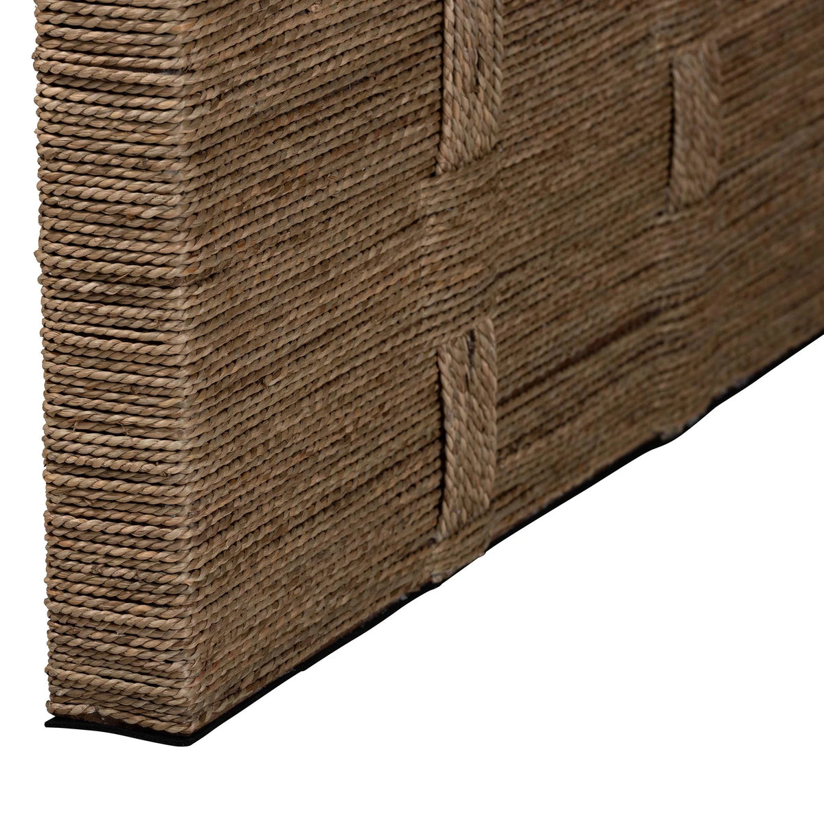 Natural Brown Seagrass and Wood Dining Table L28976