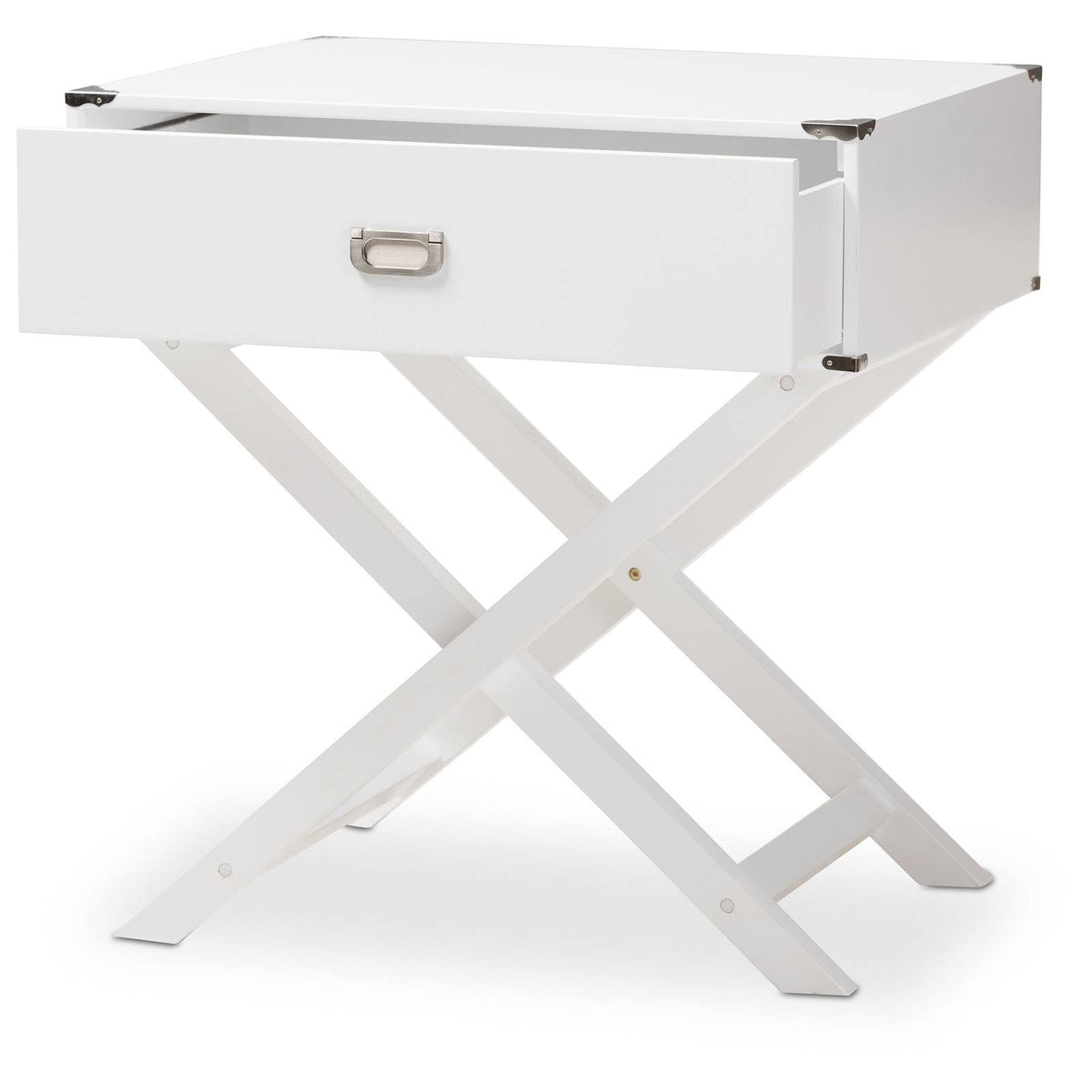 Black 1-Drawer Wooden Bedside Table Y840436