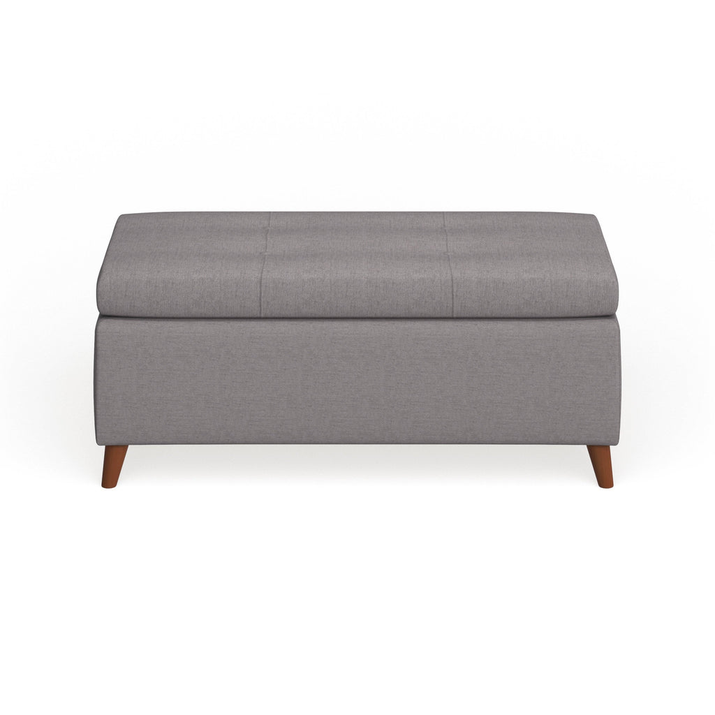 Light Blue Storage Ottoman Bench Q4978