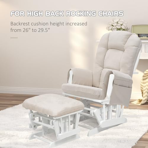 Blue Suede Rocking Chair Cushion Set O7910