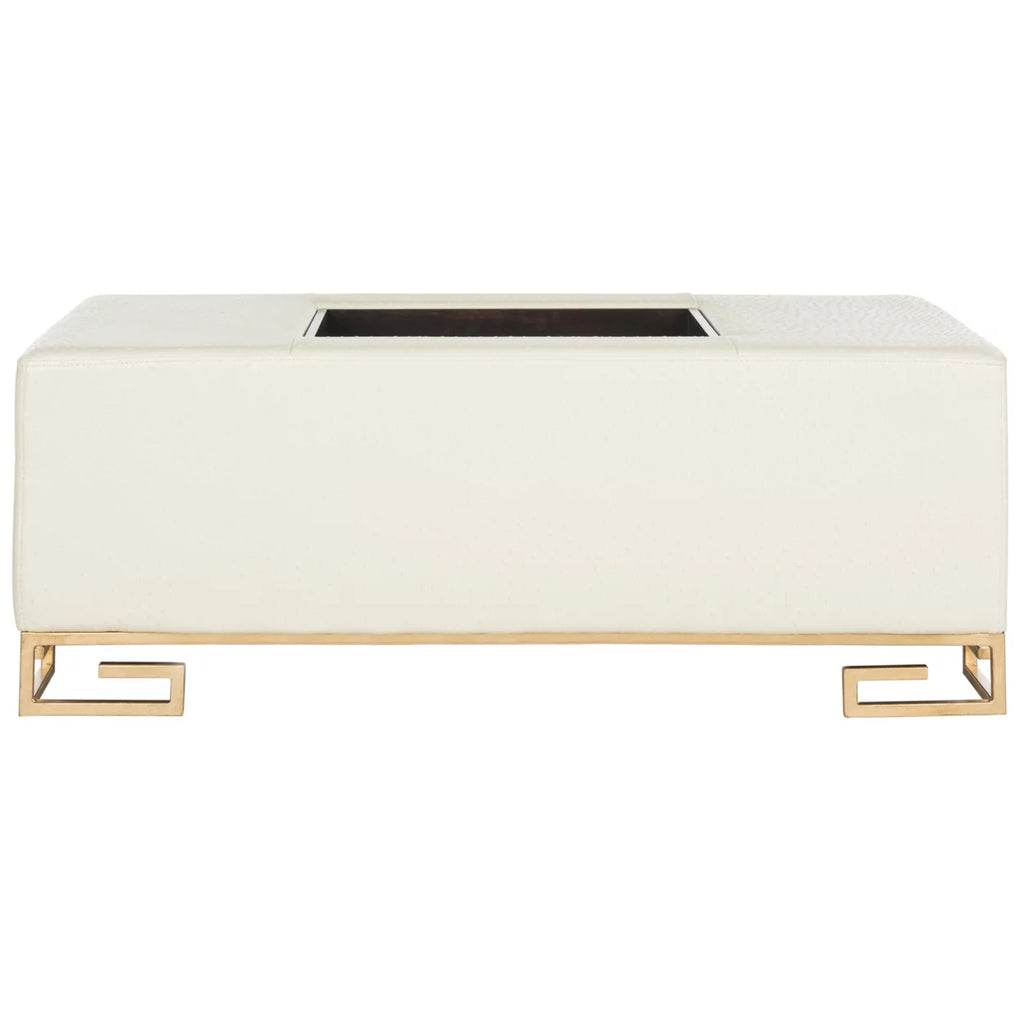 Faux Ostrich Tray Ottoman Q9711