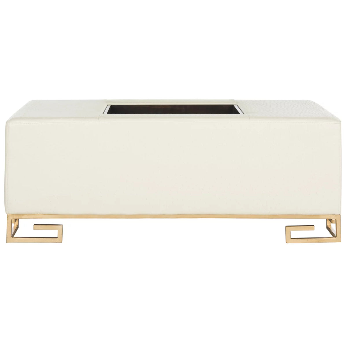 Faux Ostrich Tray Ottoman Q9711