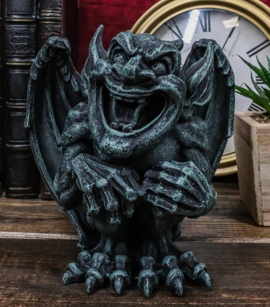 Gothic Winged Guardian Gargoyle Figurine Faux Stone Resin Sculpture C377