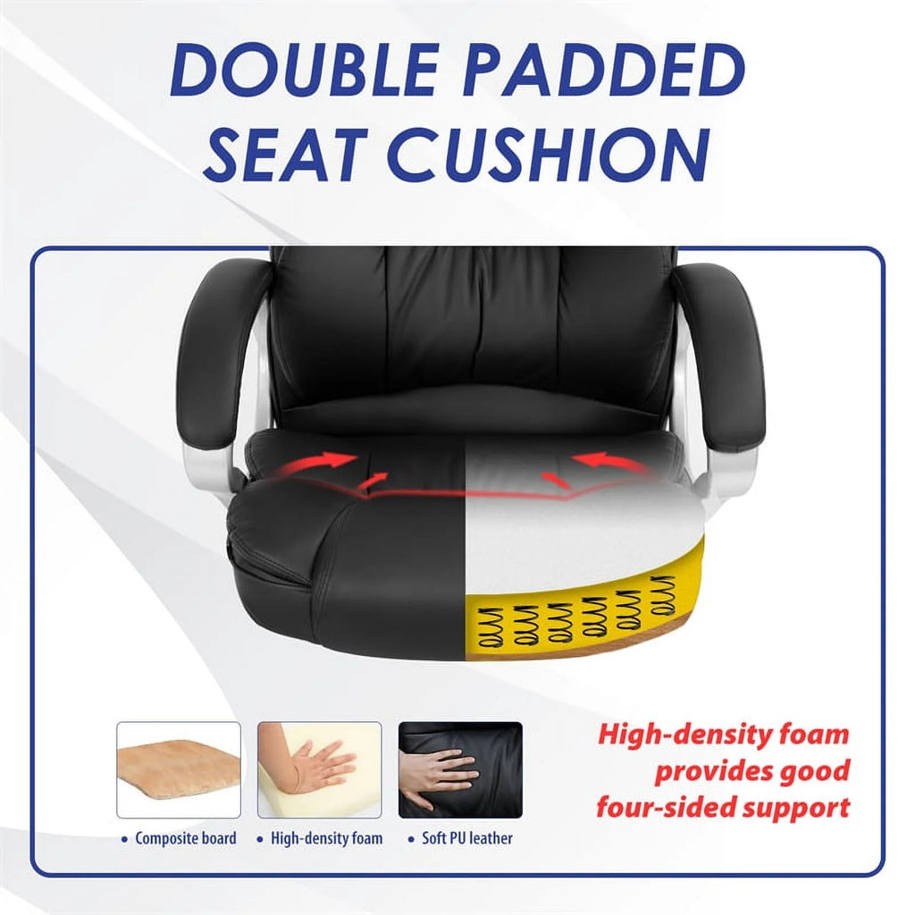 Black Faux Leather High Back Desk Chair V143893