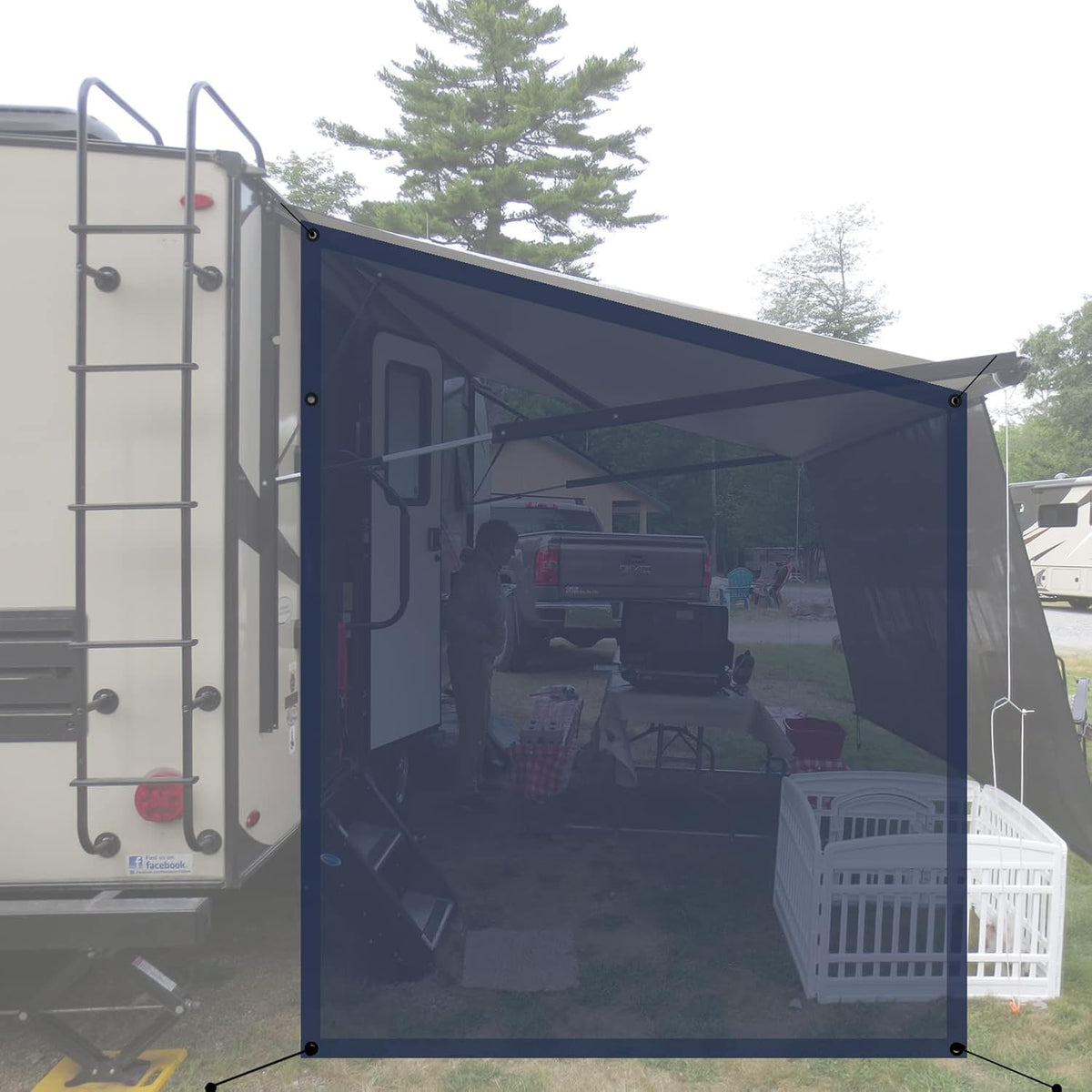 Black Mesh Sun Shade Screen 9' 6'' X 7' 6'' S345