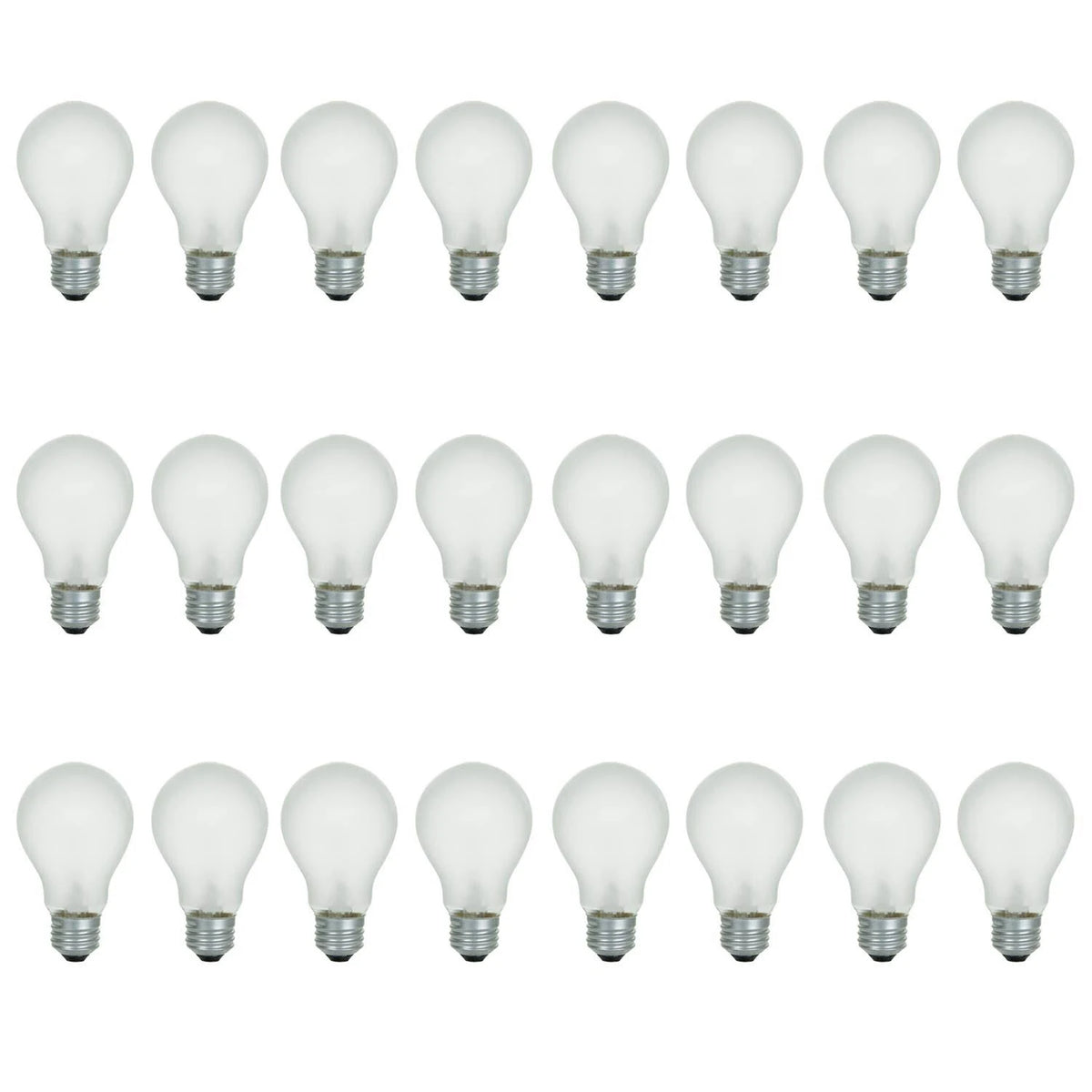 Frosted Incandescent Rough Service Light Bulb, 100 Watt, 2700K Soft White, E26 Medium Base, 1020 Lumens, 130V (24 Pack) O1549