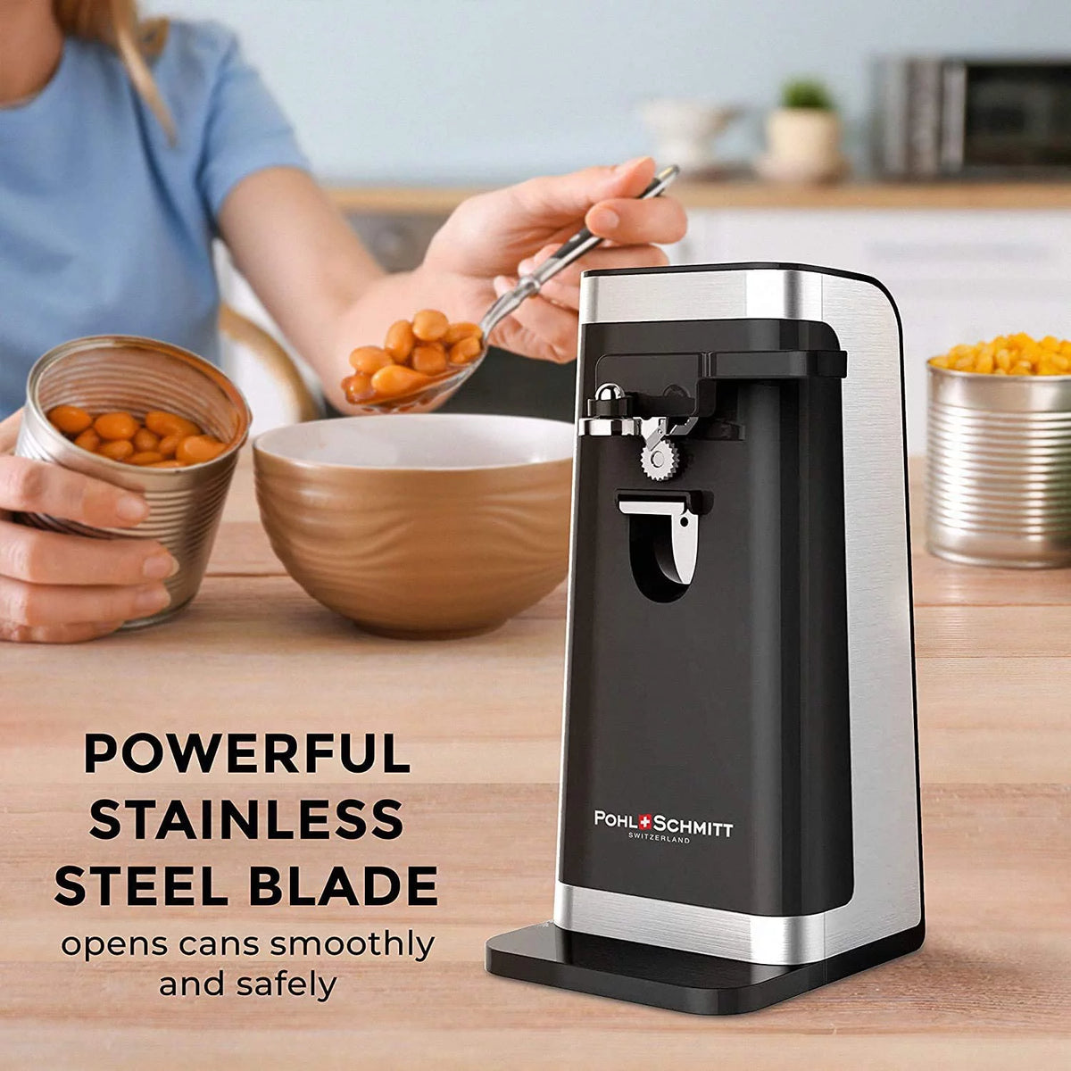 Electric Can Opener with Knife Sharpener and Bottle Opener I863