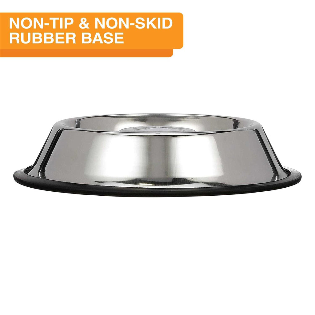 Stainless Steel Slow Feed Bowl Non-Tip & Non-Skid F44825