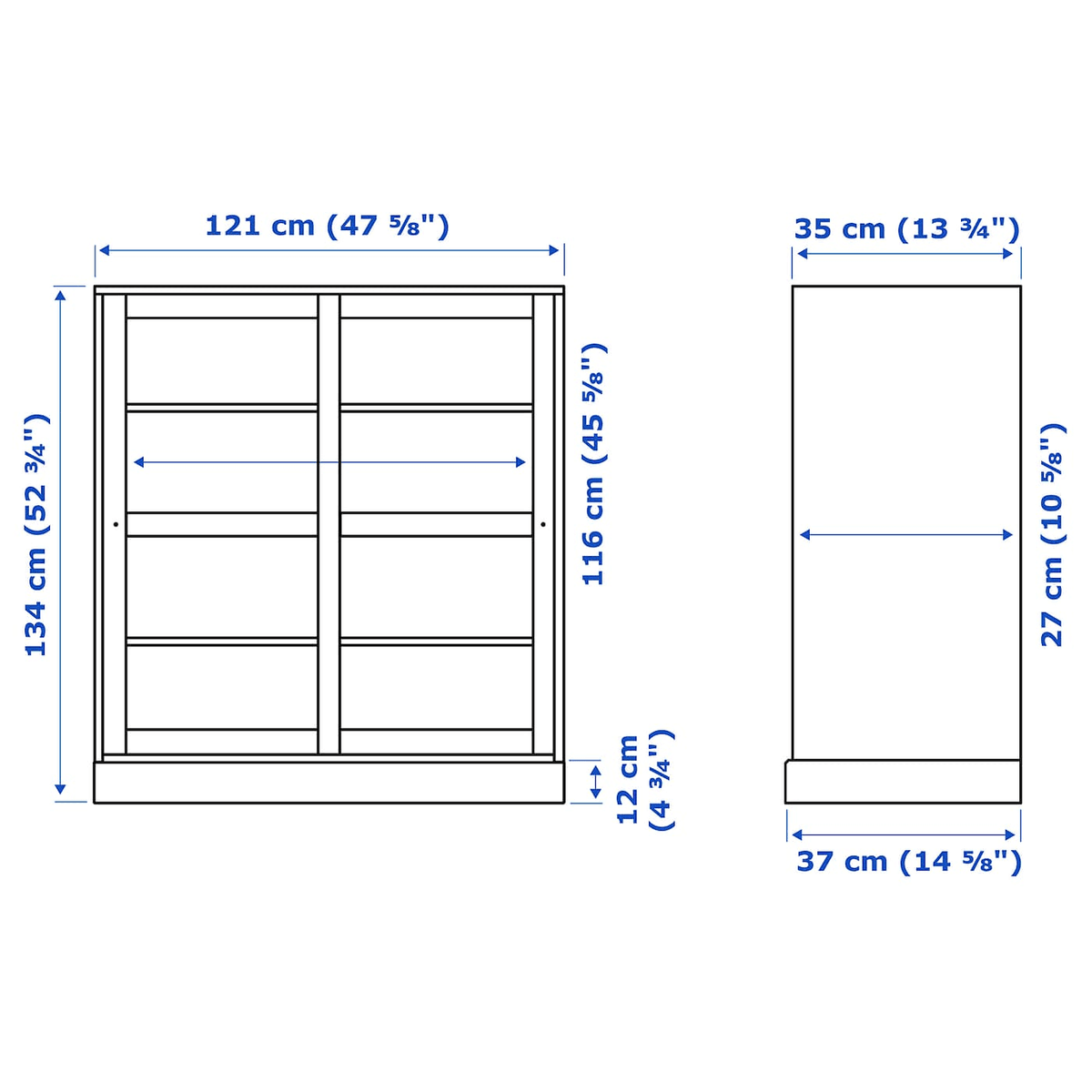 White Clear Glass Glass-Door Cabinet with Base G323