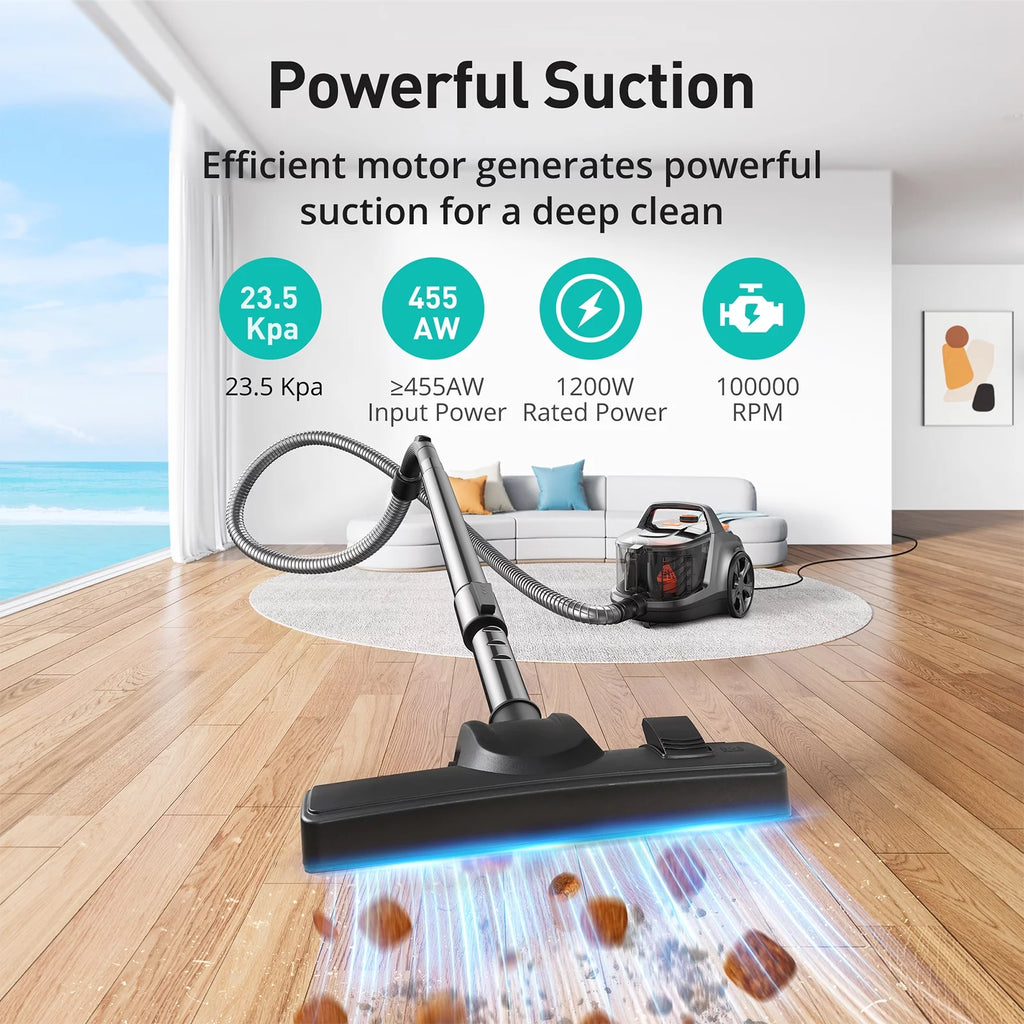1200W 3.6QT Bagless Canister Vacuum Cleaner P48863