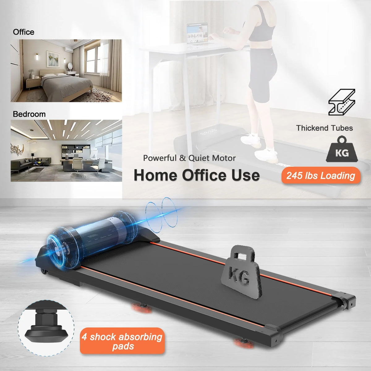 Portable Treadmill with LED Display and Remote Control N42328