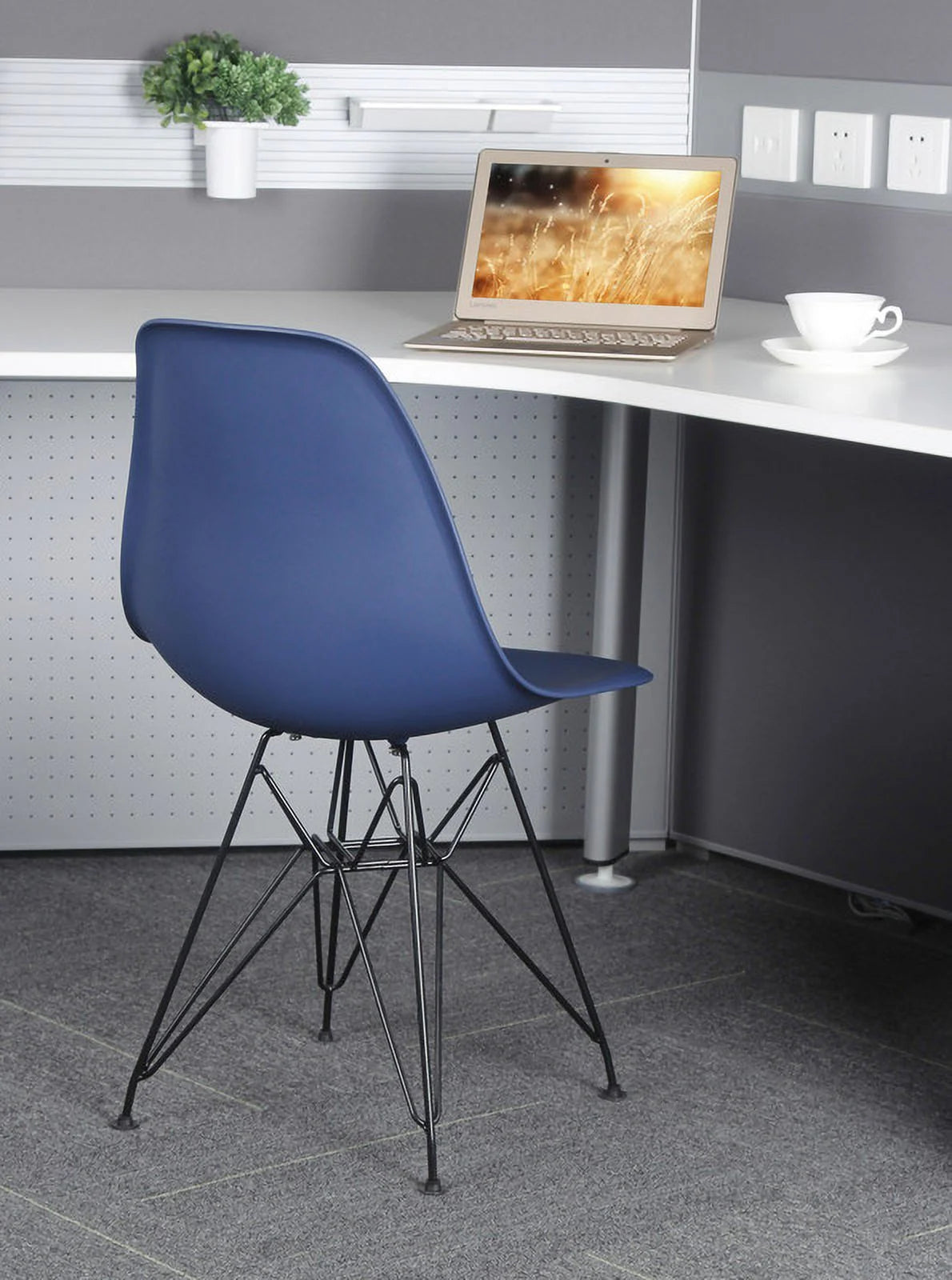 Blue Plastic Modern Dining Chairs Set of 2 W721870