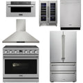 36 Electric Range, Range Hood, Refrigerator, Dishwasher, Microwave and Wine Cooler D590808