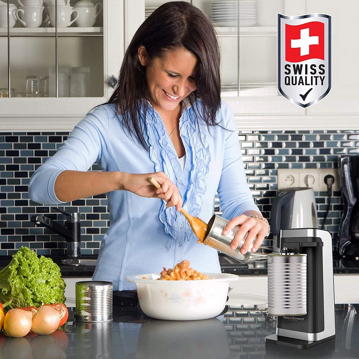 Electric Can Opener with Knife Sharpener and Bottle Opener I863