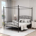 Black Queen Size Metal Canopy Bed E563