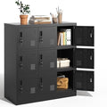 6 Door Black Metal Storage Locker P6254