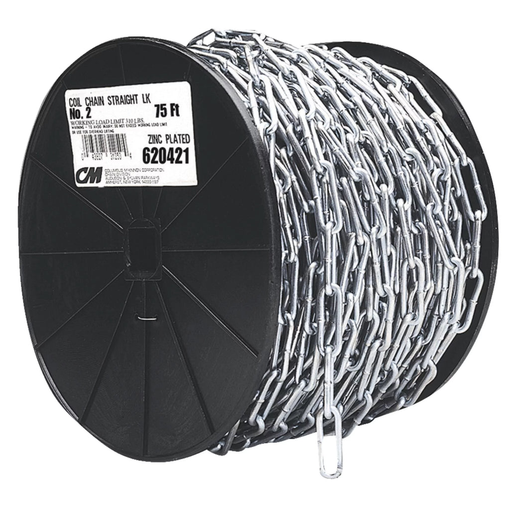 Straight Link Coil Chain 50' Electro-Galvanized I2185