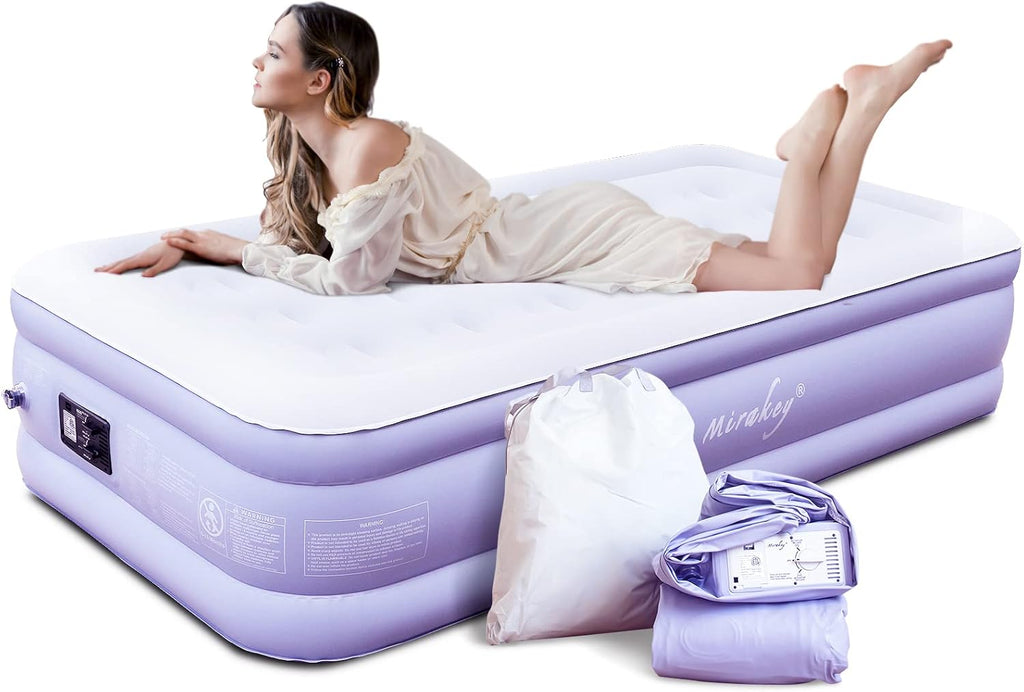 Light Blue Twin Air Mattress with Built in Pump, Pack of 2 O930