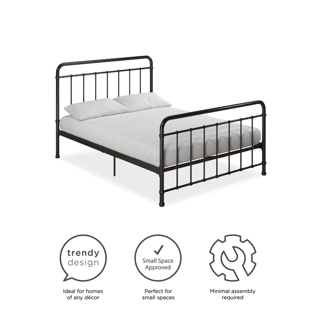 Black Full Metal Bed B734