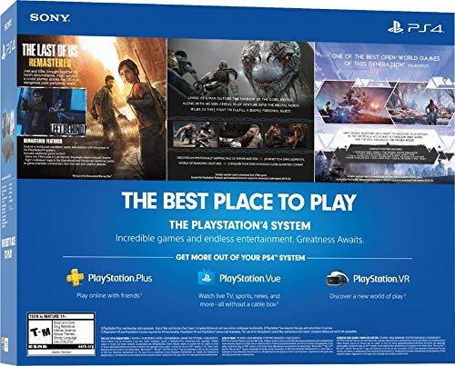 1TB HDD PS4 Console Slim Bundle with Three Games Dualshock 4 Wireless Controller Jet Black V523954