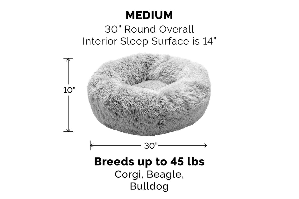 Large Mist Gray Donut Dog Bed B3528