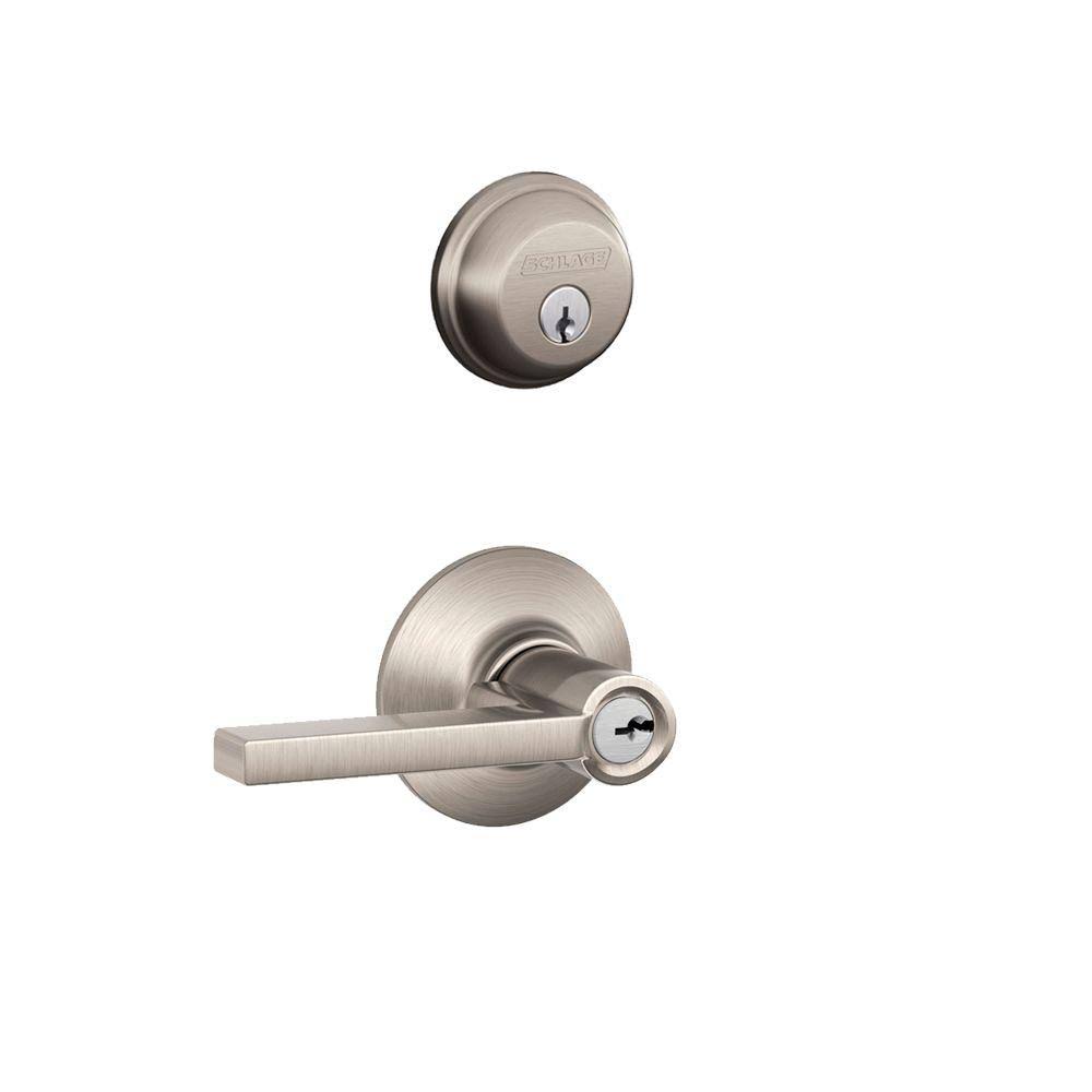 Satin Nickel Single Cylinder Deadbolt Keyed Entry Lever J264