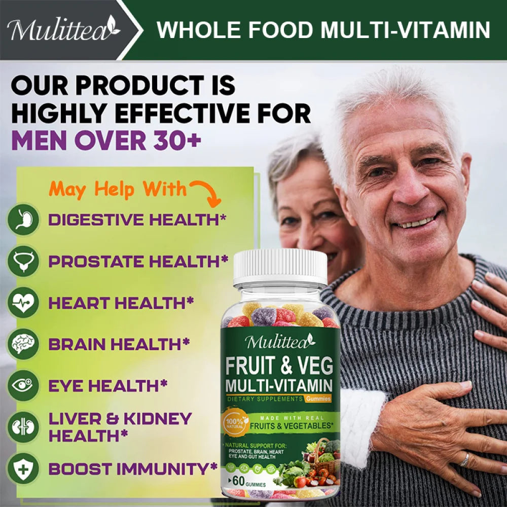 Fruits and Veggies Supplement 120 Gummies Non-GMO Pectin-Based Gluten-Free I1891