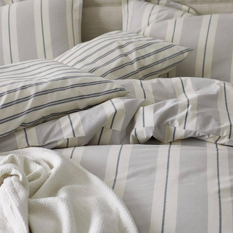 Navy Cotton Percale Queen Duvet Cover J929158