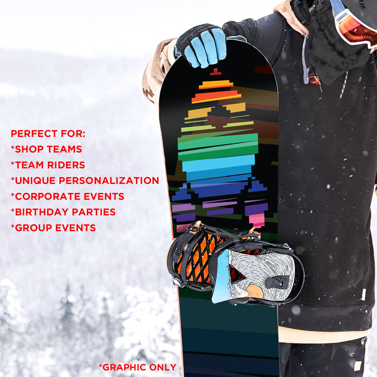 8 bit Pride Rocket Snowboard Wrap Sticker Skin Cover I3356