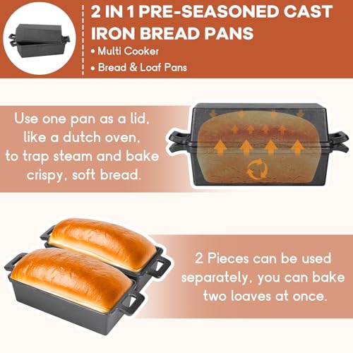 9 x 5 Inch Cast Iron Loaf Pan with Lid D917316