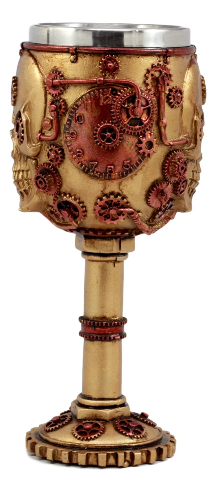Steampunk Skull Face Wine Goblet 6oz I5994