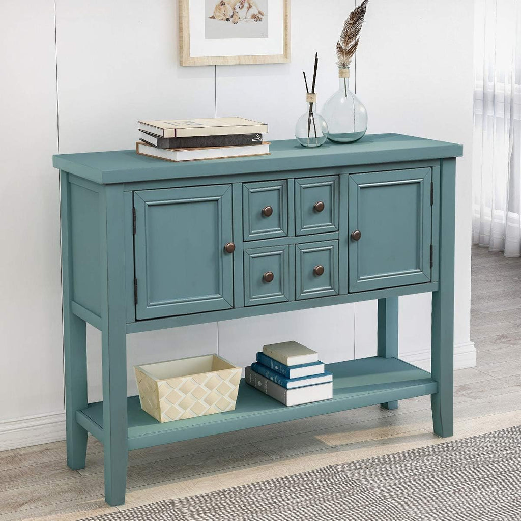 Antique Gray Console Sofa Table with Storage Drawers C1137