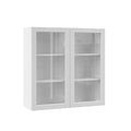 White Wall Kitchen Cabinet with Glass Doors A734