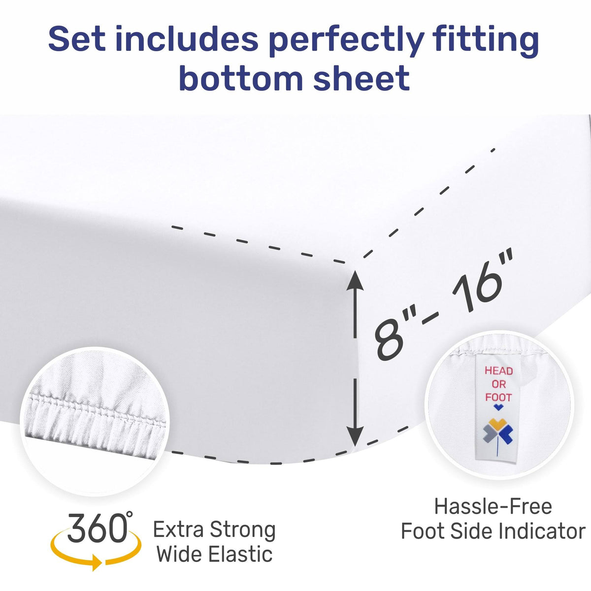 Ivory Split King 100% Cotton Sateen Sheets Set T213351