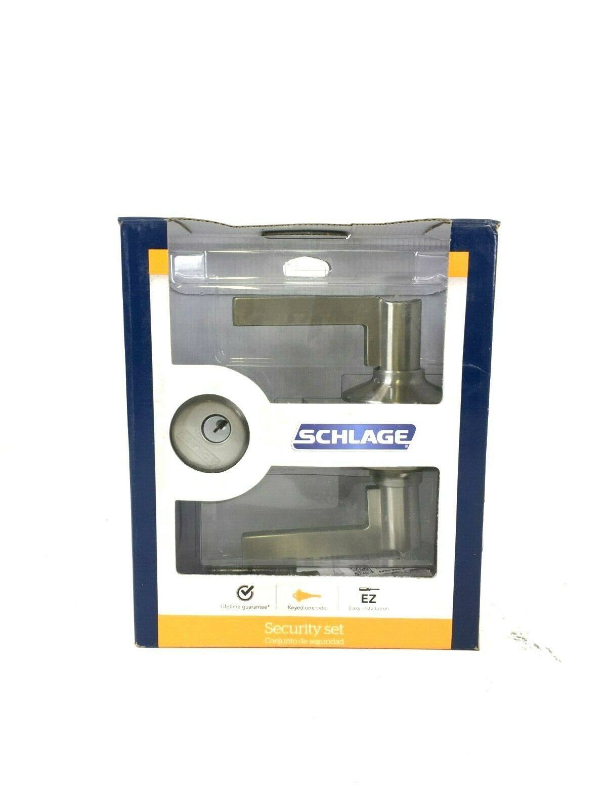 Satin Nickel Single Cylinder Deadbolt Keyed Entry Lever J264