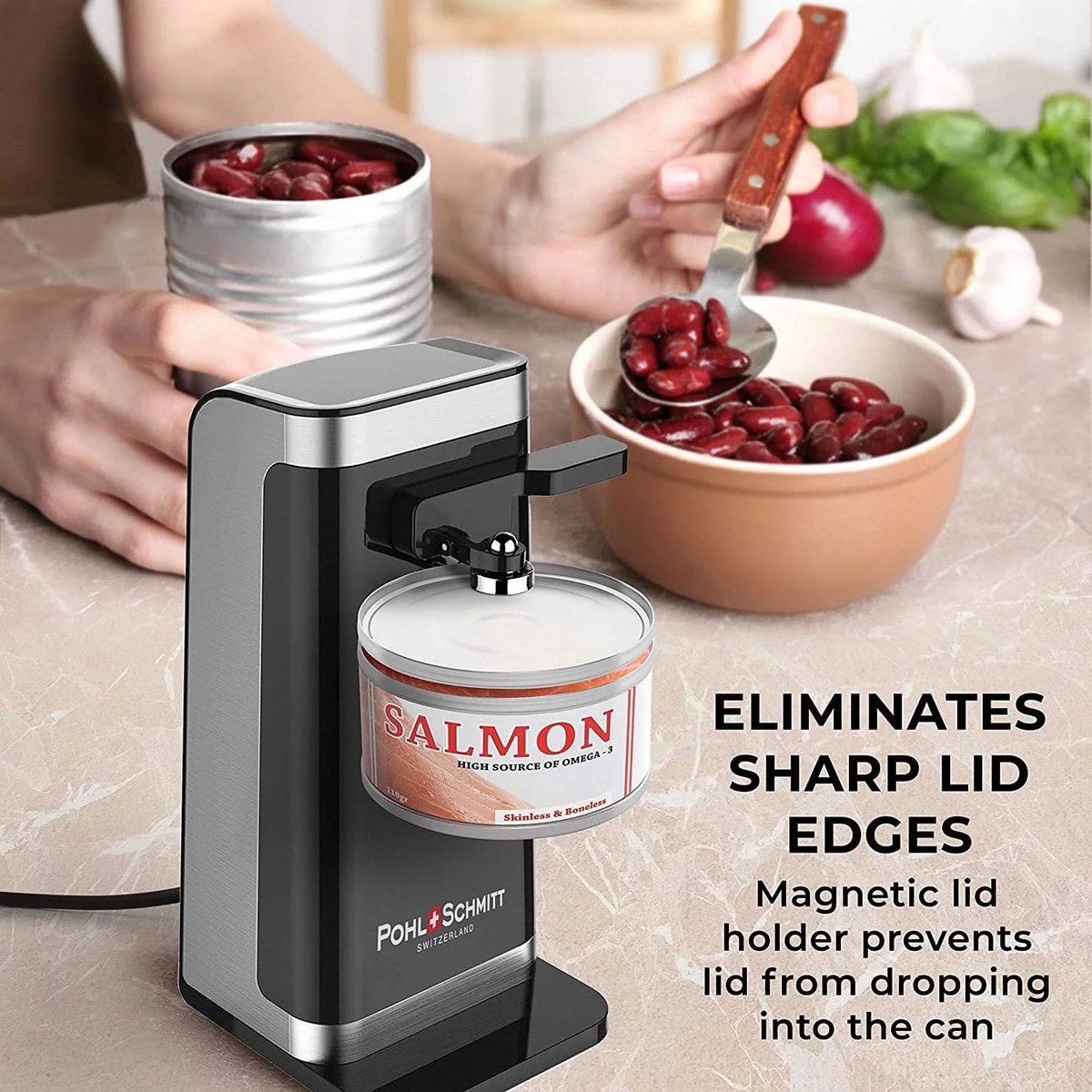 Electric Can Opener with Knife Sharpener and Bottle Opener I863