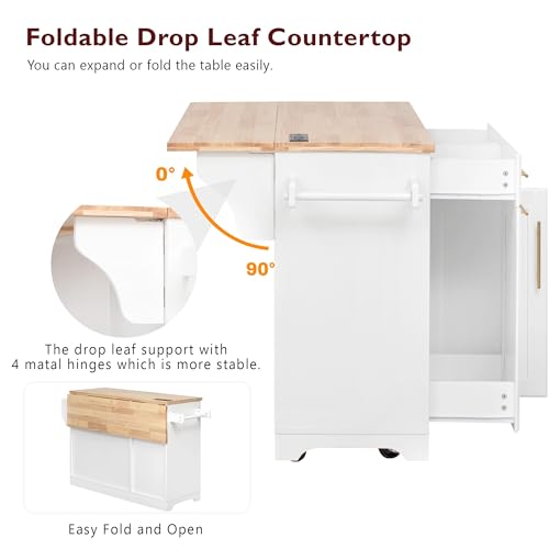 White Kitchen Island with Storage M28296