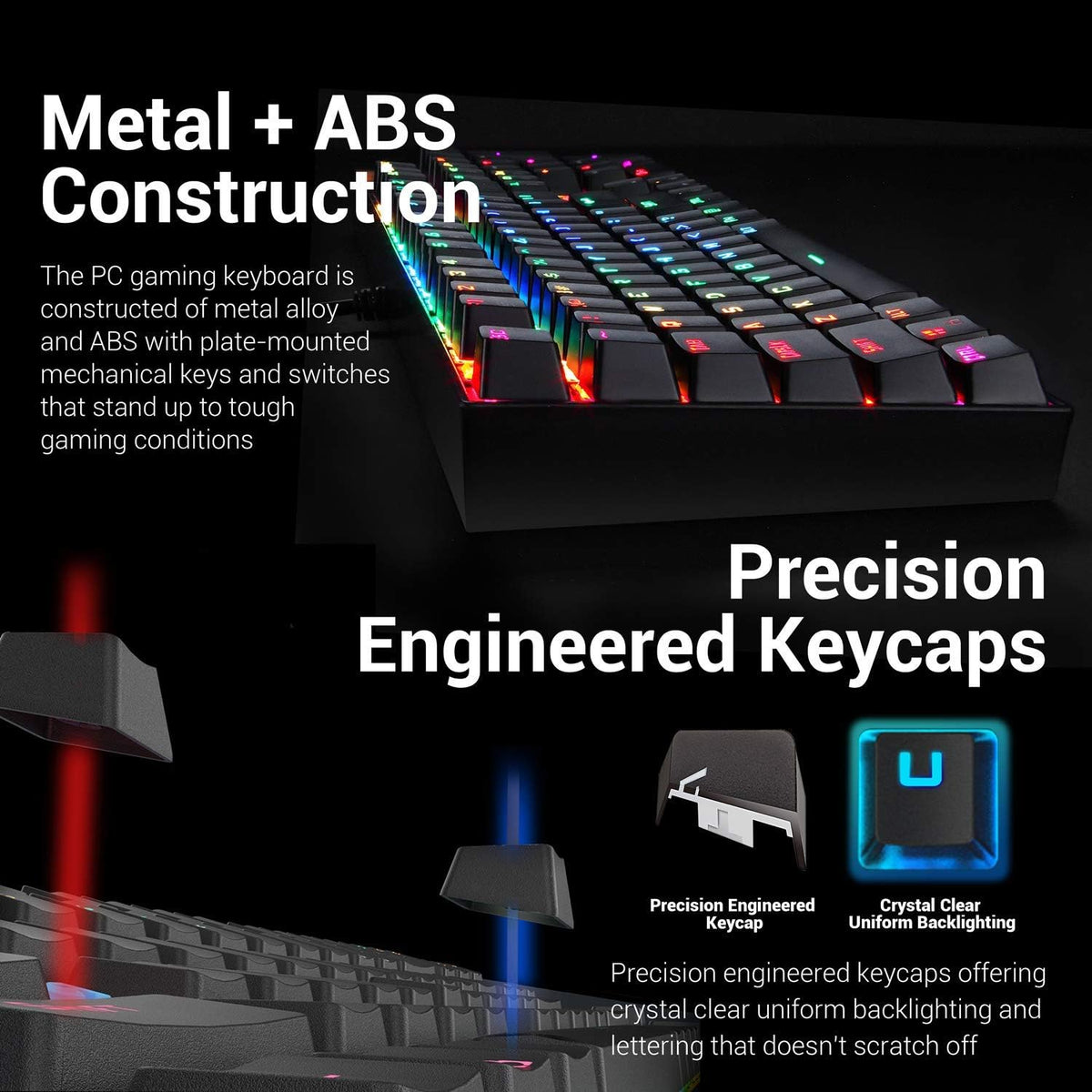 Mechanical Gaming Keyboard and Mouse Combo Wired RGB Backlit 104 Key 7200 DPI W635378