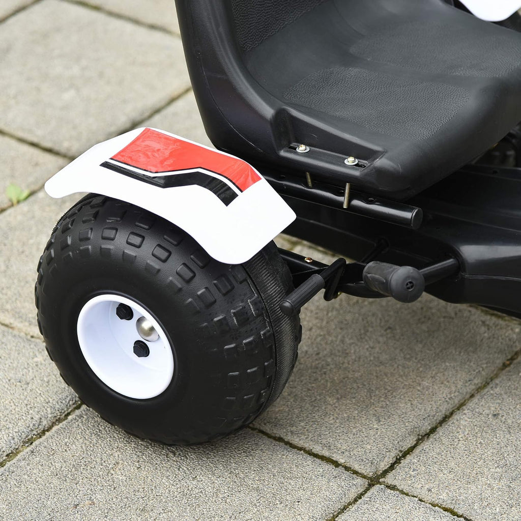 Pedal Go Kart Ride on Car with Adjustable Seat, Plastic Wheels, Handbrake and Shift Lever, Black Q246