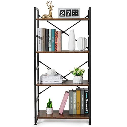 4-Shelf Wood and Metal Bookcase G617903