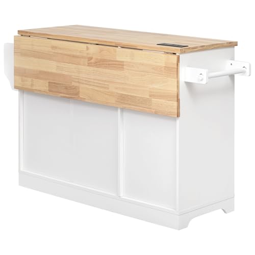 White Kitchen Island with Storage M28296